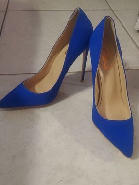 Classic Pointed Toe Stiletto Pumps - Royal Blue Brand New